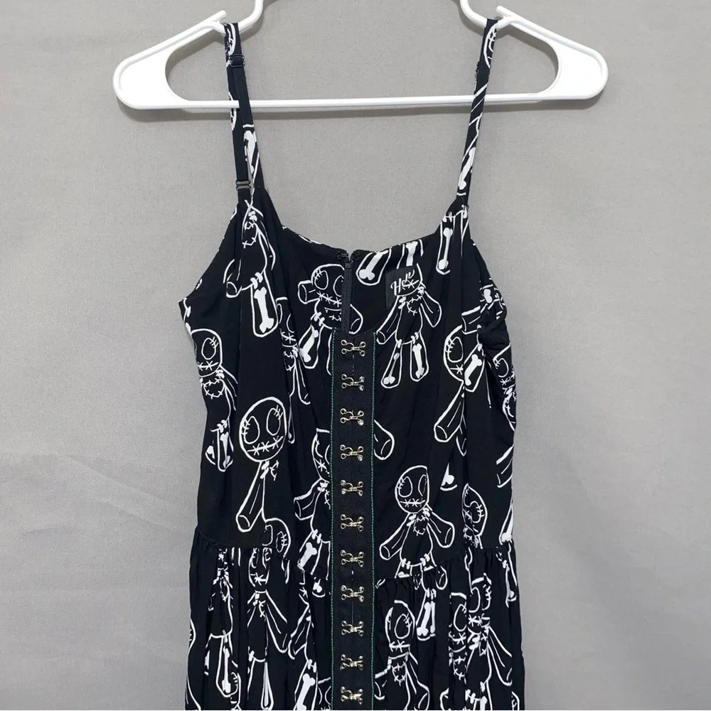 Hell Bunny Voodoo Doll Midi Dress Black and White Women's Dress - Picture 5 of 13